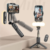 TD® Bluetooth télécommande beauté remplissage lumière téléphone portable selfie bâton mono-axe cardan anti-tremblement de tir