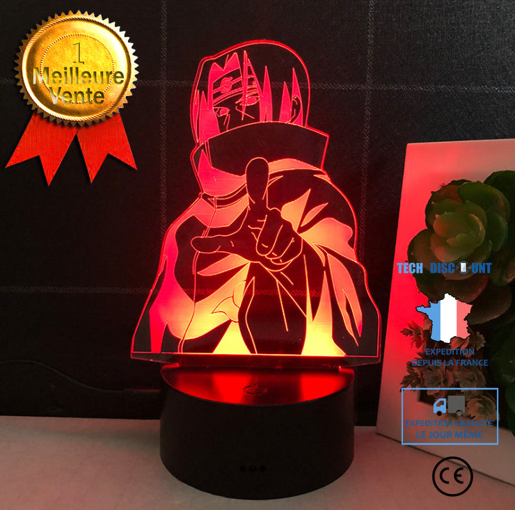 TD® Veilleuse 3D pour les images d'anime de Naruto, adaptée aux garçons, lumières LED, lampe de table tactile 7 couleurs