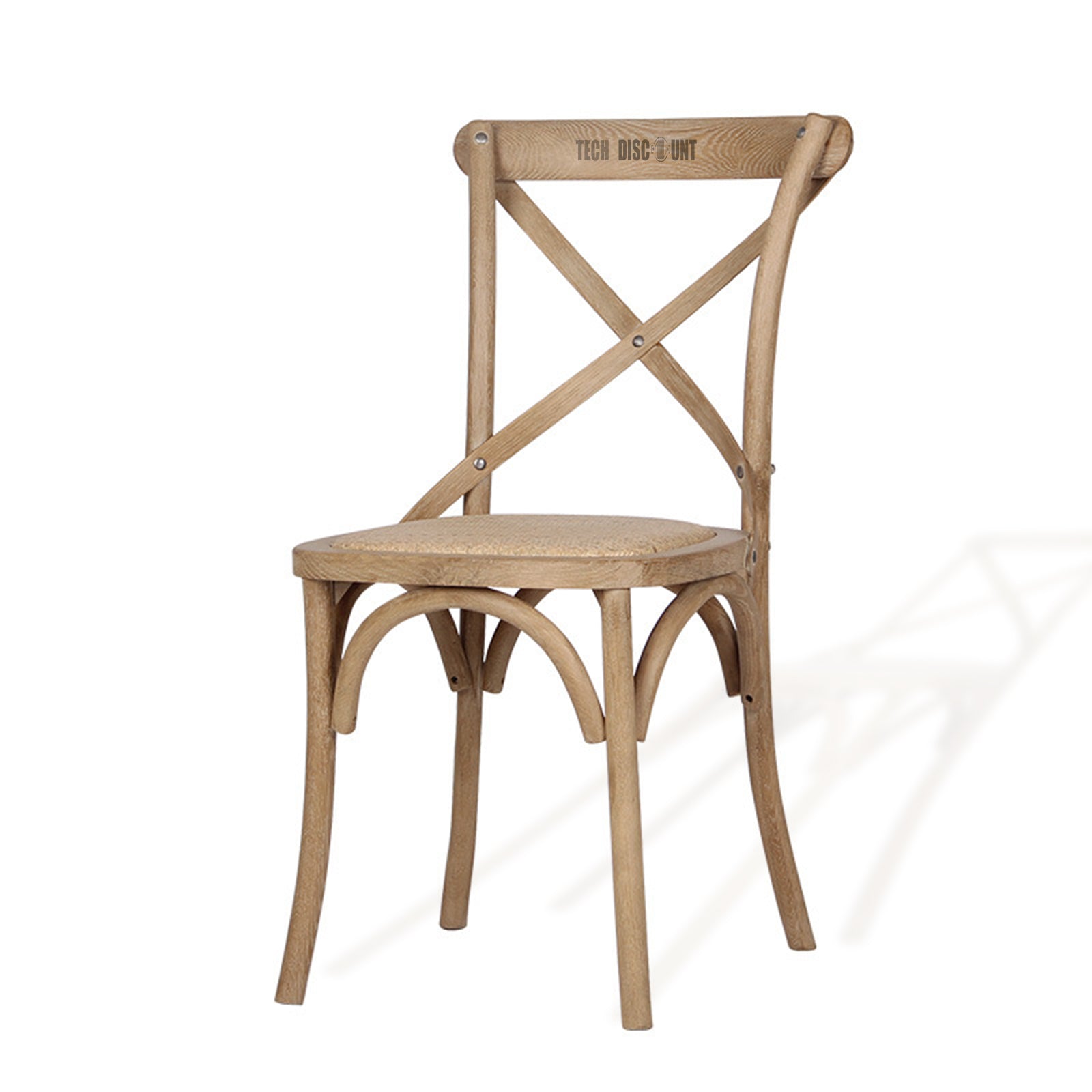 TD® Chaise rétro en bois massif chaise de salle à manger maison loisirs fourche arrière hôtel vrai rotin restaurant dossier chaise