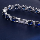 TD® Dames bracelet bracelet en cristal saphir plaqué platine zircone cubique bracelet en cristal bleu bracelet de tennis pour les fe