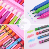 Ensemble de peinture 150 pièces ensemble enfants art peinture aquarelle stylo enfants crayons cadeaux pastels à l'huile pince