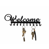 Cintre porte-clés en fer forgé porte-manteau mural support de rangement sans clou cintre tenture murale noir simple patère cr