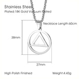 HTBE® Collier Hip Hop Triangle Rond Pendentif Titane Acier Homme et Femme Style Européen Simple Mode Atmosphérique Collier