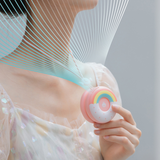 TD® Ventilateur électrique rechargeable USB forme de nuage arc-en-ciel paresseux camping en plein air suspendu ventilateur de cou