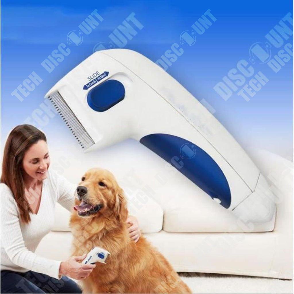 TD® Dispositif anti-poux dispositif anti-puces peigne aux puces électrique peigne pour animaux de compagnie tête peigne à poux