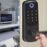 TD® Serrure à empreinte digitale intérieure à langue unique serrure intelligente porte d'appartement bureau serrure à mot de passe A