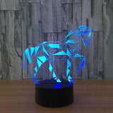 TD® Lampe optique poser décoratif tactile 7 couleurs illusion optique - modèle cheval - faible consommation câble USB ou 3 piles AAA