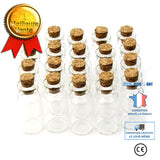 TD® Lot de 20x Mini Fioles En Verre Flacons Bouteilles Perles Bijoux Glass Bottle Rangement Verre Résistant Haute Qualité Résistance