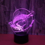 TD® Décoratif USB Fish 7 Couleurs Télécommande Illusion Optique Veilleuse 3D Visualisation Table Bureau Lampes 3D Glow LED