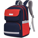 TD® Sac à dos étudiant cartable léger imperméable ajustement doux de couleur unie haut de gamme grande capacité rouge bleu oxford
