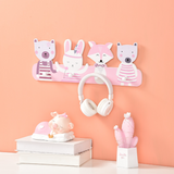 Crochet de vêtements rangée bois dessin animé mignon chambre d'enfants derrière la porte clé créatif cuisine salle de bain co