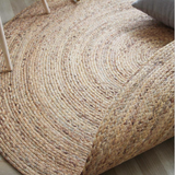 TD® Tapis de sol rond tissé en herbe de roseau Nordic INS pour salon ou chambre à coucher - Jute - Ø 120 cm - Naturel