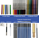 Ensemble de papeterie de dessin ensemble de crayons de couleur de haute qualité dessin couleur plomb coloriage adulte 51 pièc