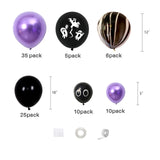 TD® Halloween decoration ensemble de chaîne de ballon noir et violet combinaison de tissu de fond de décoration de fête de fantôme