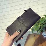 TD® Portefeuille Long  Noir / Femmes Pochette Porte-monnaie Sac à Main Double Fermeture Zip / Bouton à Pression /en Faux Cuir