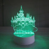 TD® Lampe optique poser décoratif tactile 7 couleurs illusion optique - modèle château - faible consommation câble USB 3 piles AAA