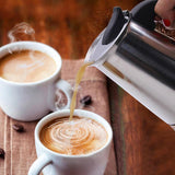 TD® Cafetière italienne à grain contenance accessoire de cuisine café thé café au lait conception solide couleur grise