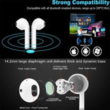 TD® Oreillette Bluetooth Écouteurs Bluetooth Sans Fil Mini Casques Oreillettes Intra-auriculaire/ Sans Fil Boite de Recharge Blancs