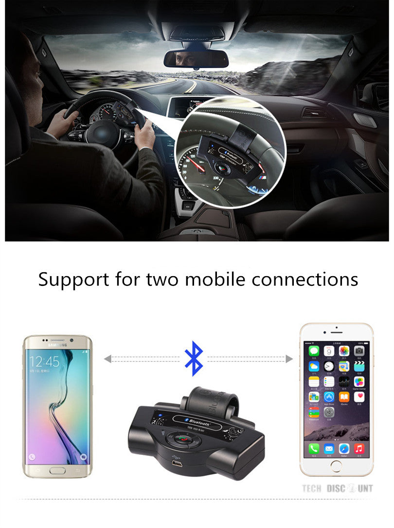 TD® Bouton de volant de voiture Bluetooth kit mains libres téléphones conduite en sécurité bouton original sans fil musique lecteur