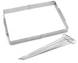 Kit de brochettes pliables en acier inoxydable simple barbecue grill extérieur avec signe de barbecue