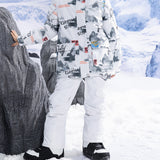 TD® Ensemble de combinaison de ski pour enfants hiver coupe-vent éclaboussures d'eau chaud vêtements de ski épaissi taille:S