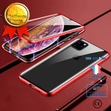 TD®  Convient pour Apple iPhone12 double face en verre haute définition  Magneto étui de portable étui magnétique rouge