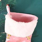 TD® Chaussettes de Noël décorations de Noël rose avec des lumières poupée sans visage vacances cadeau créatif chaussettes 2pack