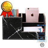 TD® Boîte de rangement Porte-stylo de bureau en marbre multifonctionnel Bureau et salon Boîte de rangement de bureau pratique  range