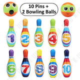 TD® Lot de 10 Quilles + 2 Boules de Bowling /Jeu de quilles / Set Enfant Garçon Fille 3 Ans Jouet pour Plein Air