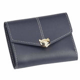 TD® Portefeuille Femmes Mode Porte-cartes en cuir ID Bourse Portefeuille Sac à main  Bouton à Pression en Forme de Tête de Renard