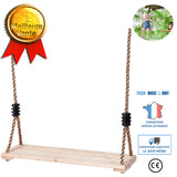 TD® Balançoire en bois conception artisanale solide mobilier extérieur jouet jeu pour enfant installation et utilisation simple