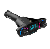 TD® Chargeur de voiture -Sans fil mains libres appelant chargeur de voiture Transmetteur FM lecteur MP3 adaptateur radio chargeur de