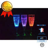 TD® Lot de 6 Verres Multicolore LED/Lumière Flûte/ Vins Pétillants/ Champagne/Liquides Actives Mariage/Anniversaire/Baptême