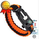 Bracelet de boussole à sifflet à haut décibel Artisanat de plein air Survie multifonctionnelle Flintstone Survie Dragonne Spo