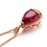 Collier pendentif en or rose en forme de goutte de tempérament chaîne de clavicule de mode collier en or rose cadeau de vacan