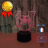 TD® Nouveau Tambour Tambour 3D S'Allume Tactile Coloré Led Usb Visual Lights Cadeau 3D Petite Lampe De Table