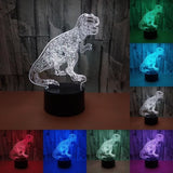 TD® Lampe optique poser décoratif tactile 7 couleurs illusion optique - modèle dinosaure - faible consommation câble USB 3 piles AAA