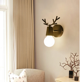 TD® Unny Lot de 2 Créatif Applique Murale Moderne Lampe de Mur Fer Base Tête de Cerf  E27 Noir