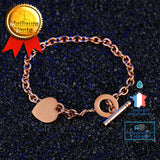 Simple titane acier rond marque accessoire pendentif bracelet anniversaire vacances cadeau pêche coeur accessoire bracelet fe