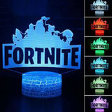 TD® 3D Lampe Illusions Fortnite Jeu Logo Lampe Veilleuse LED USB 7 Couleurs Télécommande Touch Chambre Décoration Lamp de Table Cade