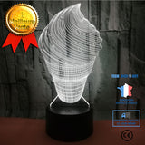 TD® Décoratif USB Crème Glacée 7 Couleurs Télécommande Illusion Optique Veilleuse 3D Visualisation Table Bureau Lampe@Z19855