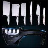 TD® aiguiseur de couteaux professionnel manuel 3 en 1 outil affûtage de poche acier céramique antidérapant portable manche plastique