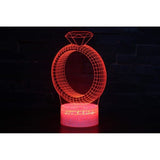 TD® Lampe optique poser décoratif tactile 7 couleurs illusion optique - modèle bague - faible consommation câble USB ou 3 piles AAA
