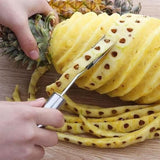 TD® 5 Pièces Cuisine en Acier Inoxydable Ananas Couteau à Éplucher Usage Confortable/ Pratique/ Belle Découpe /Sans résidus de Peau