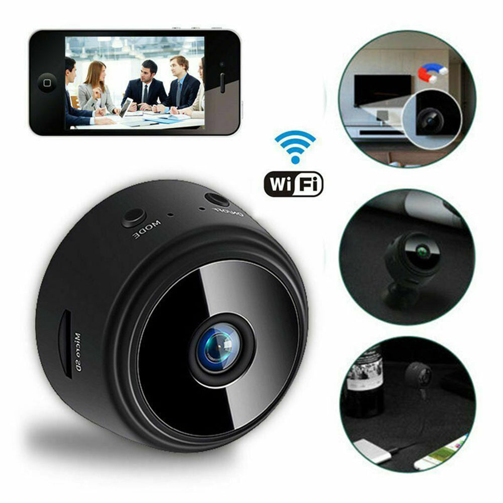 Mini caméra espion sans fil, caméra de surveillance de sécurité HD 1080P  avec vision nocturne, détection de mouvement pour la maison, la voiture, le