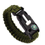 Fournitures de plein air bracelet tressé en corde de parapluie bracelet de survie en silex multifonctionnel et sifflet haut d