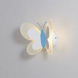 Personnalité créative papillon chambre d'enfants LED lampe de chevet chambre lampe de mur de fond (bleu + blanc)