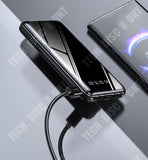TD® Batterie externe 3 câbles intégrés et port USB Powerbank portable chargement rapide compatible avec iPhone Android Samsung Type