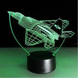 TD® Lampe optique poser décoratif tactile 7 couleurs illusion optique - modèle avion - faible consommation câble USB ou 3 piles AAA