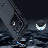TD® Convient pour OnePlus 10Pro étui de téléphone portable lentille glisser noir miroir couverture arrière housse de protection